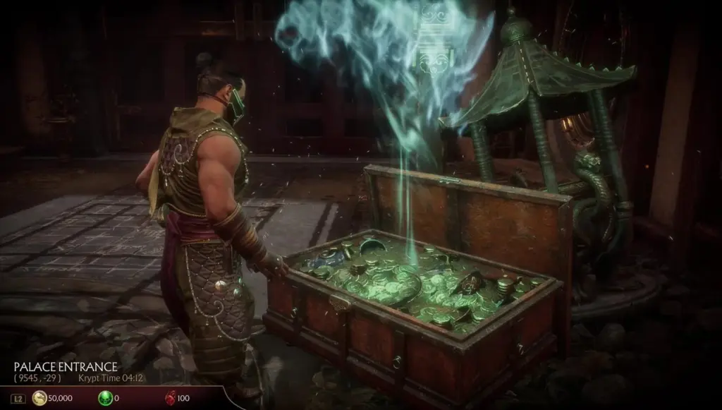 Kenshi blindfold revealing hidden objects in MK11 Krypt